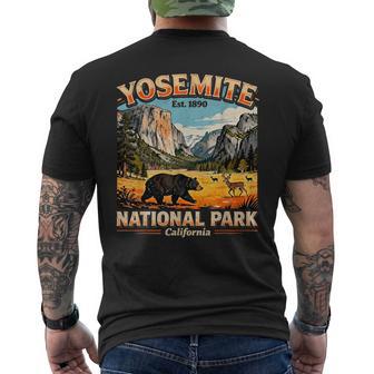 Vintage Yosemite National Park California Nature Hiking Men's T-shirt Back Print | Seseable UK
