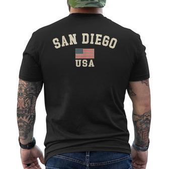 Vintagean Diego Usa Bandera Americana Coolouvenir Retro Camiseta Hombre Estampado Espalda - Regaloses