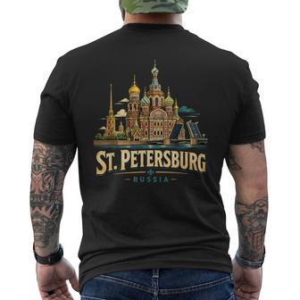 Vintagean Petersburgo Rusiaiajeouvenir Monumento Regalo Camiseta Hombre Estampado Espalda - Regaloses