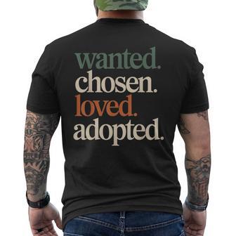 Wanted Chosen Loved Adopted Family Adoption Day Men's T-shirt Back Print - Thegiftio UK
