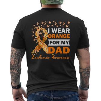 I Wear Orange For My Dad Leukemia Cancer Awareness Men's T-shirt Back Print - Thegiftio UK