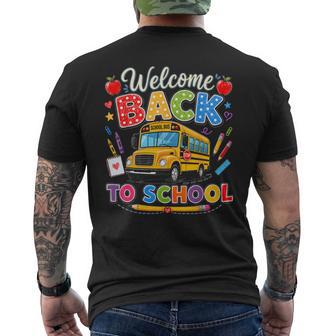 Welcome Back To School Bus Driver First Day Of School Men's T-shirt Back Print - Thegiftio UK