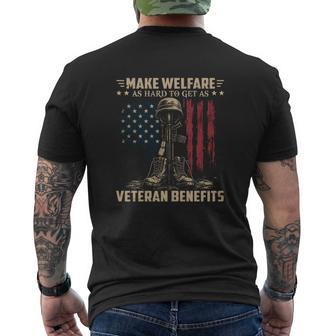 Make Welfare Hard As Veteran Benefits Fallen Soldier Veteran T Shirt Name Men's T-shirt Back Print | Seseable UK