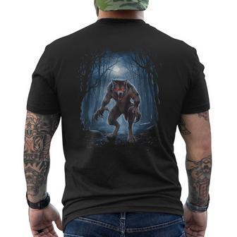 Werewolf Creature Cryptid Cryptozoology Folklore Wolf Man Men's T-shirt Back Print - Thegiftio UK