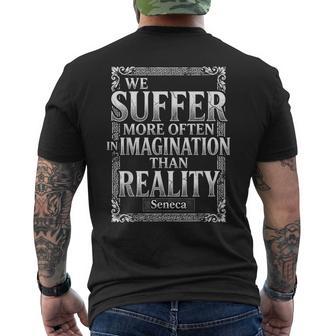 Weuffer More Often In Imaginationénèque Citationtoïcisme T-shirt imprimé au dos - Cadeauxyz