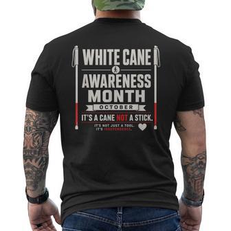 White Cane Awareness Month October Accessibility Men's T-shirt Back Print - Thegiftio UK