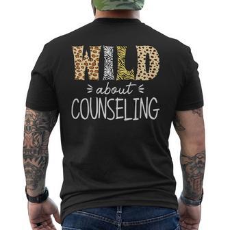 Wild About Counseling Leopard School Counselor Men's T-shirt Back Print - Thegiftio UK