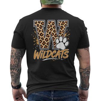Wildcats School Team Mascot Spirit Game Day Squad Men's T-shirt Back Print - Thegiftio UK