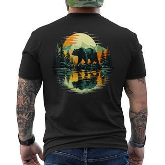 Wildlife Bear Trees Reflection Outdoor Forest Men's T-shirt Back Print - Thegiftio UK