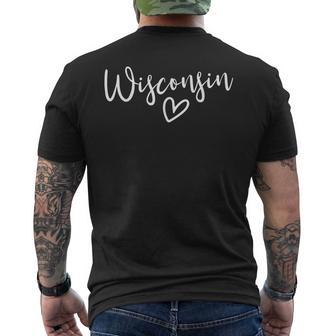 Wisconsin Heart Women's Love Wisconsin Men's T-shirt Back Print - Monsterry