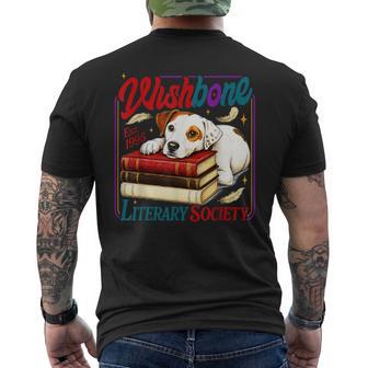 Wishbone Literary Society Est 1995 Book Lover Dog Vintage Men's T-shirt Back Print - Thegiftio UK