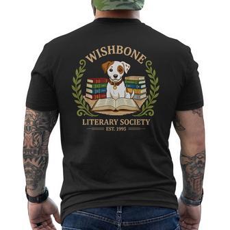 Wishbone Literary Society Est 1995 Dog Book Club Reader Men's T-shirt Back Print - Thegiftio UK