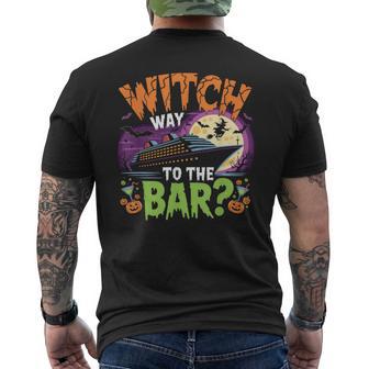 Witch Way To The Bar Halloween Cruise Men's T-shirt Back Print - Thegiftio UK