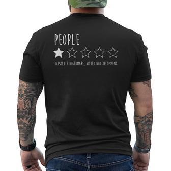 Women's People One Star Rating Would Not Recommend Fun People 1 Star Men's T-shirt Back Print - Thegiftio UK