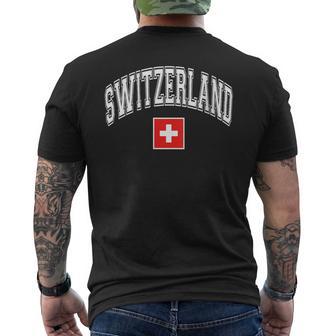 Women's Switzerland Swiss Flag Graphic Men's T-shirt Back Print - Thegiftio UK