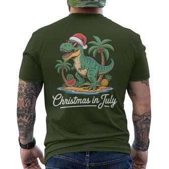 Christmas In July Boys Toddler T Rex Dinosaur Dino Men's T-shirt Back Print - Thegiftio UK