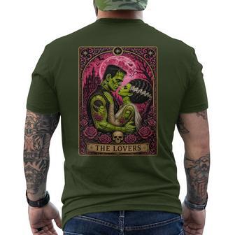 Frankenstein And Bride Tarot Card Couples Gothic Christmas Men's T-shirt Back Print - Thegiftio UK