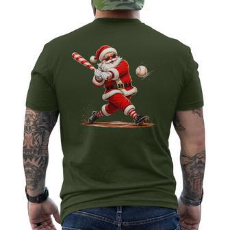 Christmas In July Baseball Santa Hat Men's T-shirt Back Print - Monsterry