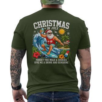 Christmas In July Hawaiian Santa Beach Graphic Men's T-shirt Back Print | Seseable UK