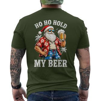 Santa With Sunglasses And Beer Christmas In July Men's T-shirt Back Print | Seseable UK