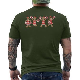 Gingerbread Cheerleader Team Cheerleading Christmas Sports Men's T-shirt Back Print - Thegiftio UK
