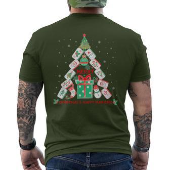 Mahjong Christmas Tree Mahjong Tiles Chinese Mah Jong Xmas Men's T-shirt Back Print - Monsterry