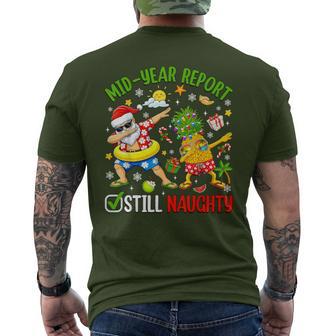 Mid-Year Report Still Naughty Xmas In July Dabbing Santa Men's T-shirt Back Print | Seseable UK