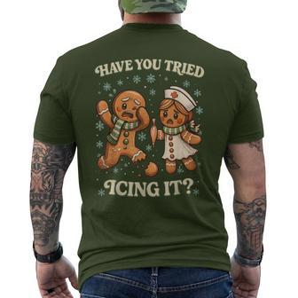 Have You Tried Icing It Christmas Gingerbread Men's T-shirt Back Print - Thegiftio UK