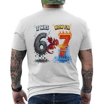 7Th Birthday Dragon Boy Outfit 7Th Year Old Six Seven Kids Men's T-shirt Back Print - Monsterry AU