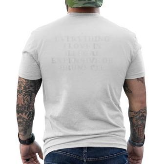 Alles Was Ich Liebe Ist Illegal Teuer Oder Brünett T-Shirt mit Rückendruck - Geschenkecke