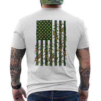American Flag Corn Field Farmer Patriotic On Back Men's T-shirt Back Print | Seseable UK