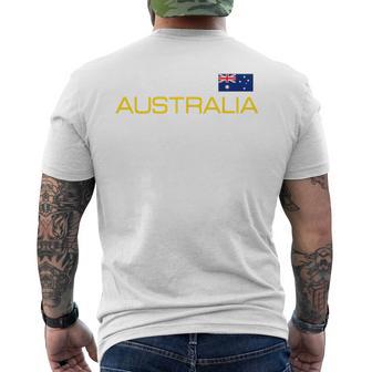Australia Flag Australian Athletic Sports Jersey Style Men's T-shirt Back Print - Thegiftio UK