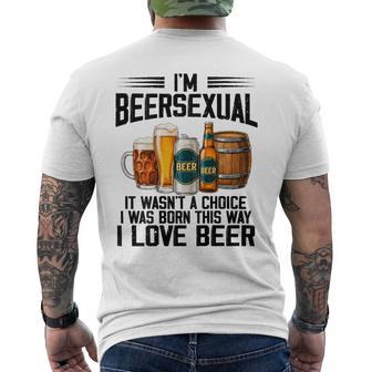 On Back I'm A Beersexual Beer Drinking Lover Men's T-shirt Back Print | Seseable UK