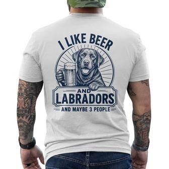 I Like Beer And Labradors And Maybe 3 People Introvert Dog Men's T-shirt Back Print | Seseable UK