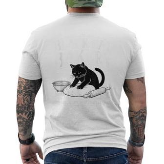 Black Cat Bakery Biscuits Made Daily Baking Men's T-shirt Back Print - Monsterry