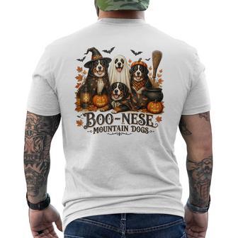 Boo-Nese Mountain Dogs Halloween Pumpkin Witch Spooky Dog Men's T-shirt Back Print - Thegiftio UK