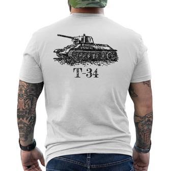 Bosquejo Del Tanque Ruso T-34 Ww2 Camiseta Hombre Estampado Espalda - Regaloses