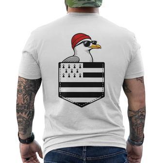 Bretagne Goéland Mouette Poche Drapeau Breton Bord De Mer Haut De Gamme T-shirt imprimé au dos - Cadeauxyz