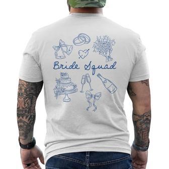 Bride Squad Bridesmaid Bow Bridal Party Wedding Bachelorette Men's T-shirt Back Print | Seseable UK