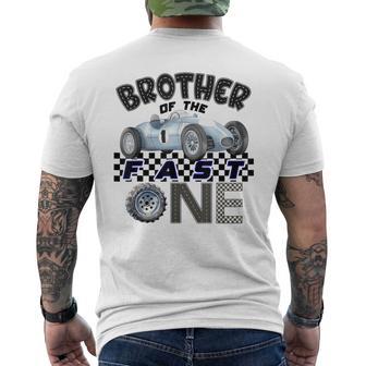 Brother Of The Fast One Birthday 1St Race Car Family Men's T-shirt Back Print | Seseable UK
