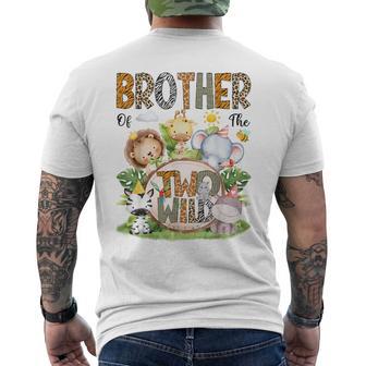 Brother Of The Two Wild Safari Jungle 2Nd Birthday Boy Men's T-shirt Back Print - Thegiftio UK