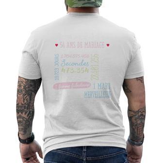 Cadeau 54 Ans De Mariage Pour Couple Noces De Zibeline Haut De Gamme T-shirt imprimé au dos - Cadeauxyz