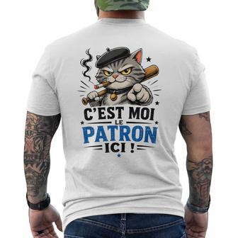 Cadeaux Chat Humour – C’Est Moi Le Patron Ici T-shirt imprimé au dos - Cadeauxyz