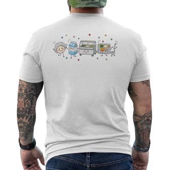 Cafeteria Worker Doodle Lunch Lady Back To School Men's T-shirt Back Print - Thegiftio UK