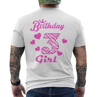 Camisa De Cumpleaños Feliz Para Niñas Fiesta De 3 Años Camiseta Hombre Estampado Espalda - Regaloses