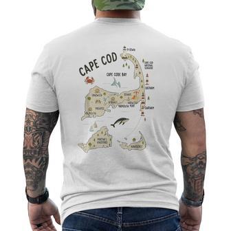 Cape Cod Traveling Trip Cape Cod Map Souvenir Massachusetts Men's T-shirt Back Print - Thegiftio UK