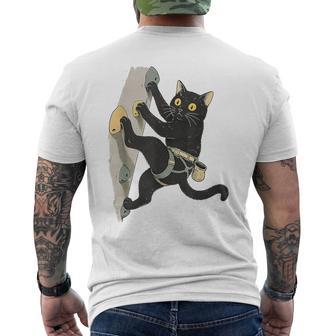 Cat Reaching Climb Men's T-shirt Back Print - Thegiftio UK