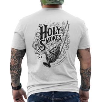 Catholic Dad Joke Traditional Catholic Holy Smokes Men's T-shirt Back Print | Seseable UK