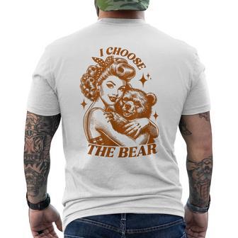 I Choose The Bear Vintage Retro Men's T-shirt Back Print - Thegiftio UK