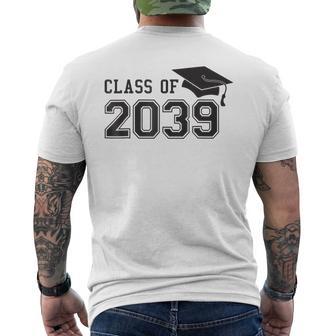 Class Of 2039 Grow With Me Graduation First Day Of School Men's T-shirt Back Print - Thegiftio UK